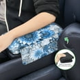 thumbnail image 6 of Renewold Bohemian Flower Blue Auto Center Console Cover Non-slip Soft Armrest Storage Box Mat Scratch Resistant Middle Console Cover Arm Rest Pad Car Interior Decor Accessories, 6 of 9