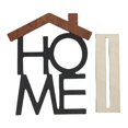 thumbnail image 2 of Wooden Home Decor Sign - Rustic House - Shaped Cutout With Black Lettering And Wood Stand, For Living Room, Bedroom, Entryway, Shelf Display, 2 of 6