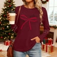 thumbnail image 7 of Womens Long Sleeve Merry Christmas T-Shirts Casual Merry and Graphic Tee Christmas Tree Tops, 7 of 7