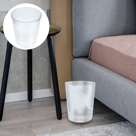 CRILSTYLEO Trash Can Transparent Clear Waste Basket 1Pack 10.0X8.1In