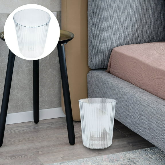 CRILSTYLEO Trash Can Transparent Clear Waste Basket 1Pack 10.0X8.1In