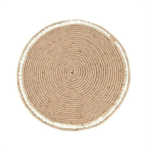 Saro Lifestyle 1406.W1419B 14 x 19 in. Rectangle Woven Water Hyacinth Placemat, White - Set of 4