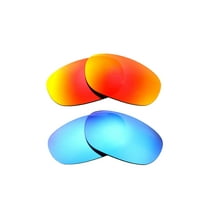 Walleva Polarized Fire Red   Ice Blue Replacement Lenses For Ray-Ban RB2027 62mm