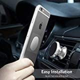 Magnetic Car Phone Mount - Universal Aluminum Car Phone Mount Holder for Air Vent or Cradle, Dash with Two Plates for Cellphone like iPhone 8/8 Plus,7,7 Plus,6S,6S Plus and Android Smartphones(Silver)