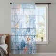thumbnail image 4 of Blue Coastal Sheer Curtains 45 Inches Long, Starfish Coral Summer Beach Nautical Light Filering Curtains, Breathable Simi Curtain Privacy Drapes for Kitchen Bathroom Small Window Treatment, 4 of 9