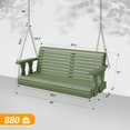 thumbnail image 1 of VINGLI Upgraded Patio Wooden Porch Swing for Courtyard & Garden, Heavy Duty 880 LBS Swing Chair Bench with Hanging Chains for Outdoors (Green, 4 FT), 1 of 9