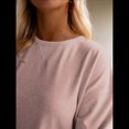 thumbnail image 4 of Vestido Estilo Sudadera de Larga para Mujer, Otoño 2025, Cuello Redondo, Punto Acanalado, Patchwork, Minivestidos Informales. Rosa XXL, 4 of 10