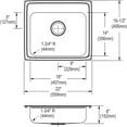 thumbnail image 5 of Elkay LRAD2219603 Lustertone Stainless Steel 22" x 19-1/2" x 6", Single Bowl Top Mount ADA Sink Lustertone, 5 of 7
