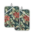 thumbnail image 7 of Yayeee Pot Holders Kitchen Heat Resistant with Pocket 7"x9.8" Cotton Oven Cooking Hot Pads, Retro Christmas Poinsettia, 7 of 7