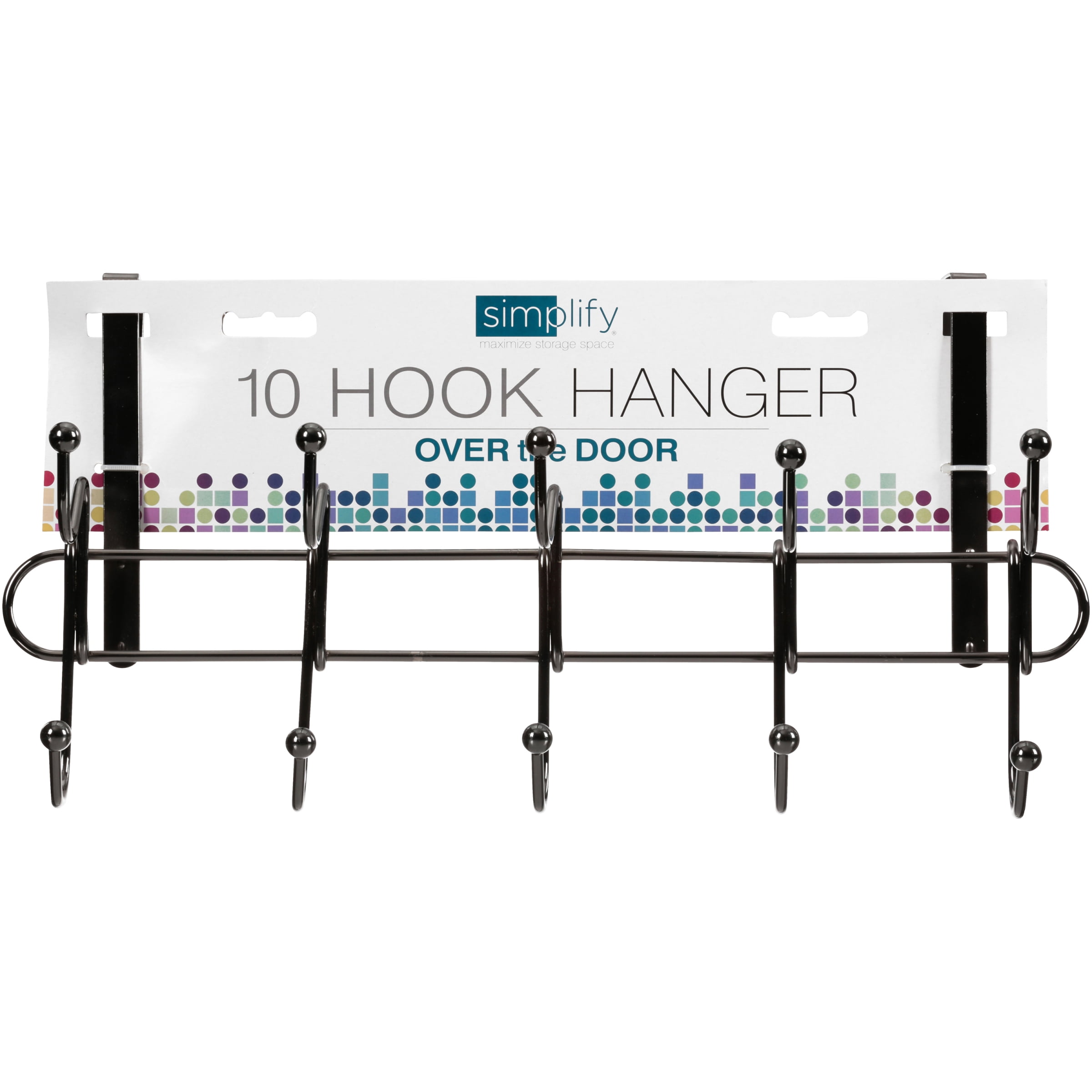 Simplify 10 Hook Over-the-Door Organizers in Black