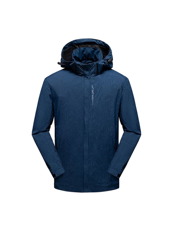 Mens Lightweight Waterproof Jacket Zipped Windproof Sun Protection Jackets Outdoor Hooded Ski Tactical Coat Running Climbing Snowboarding Upf 50+ Fishing Outwear,Daily Outing Overcoat