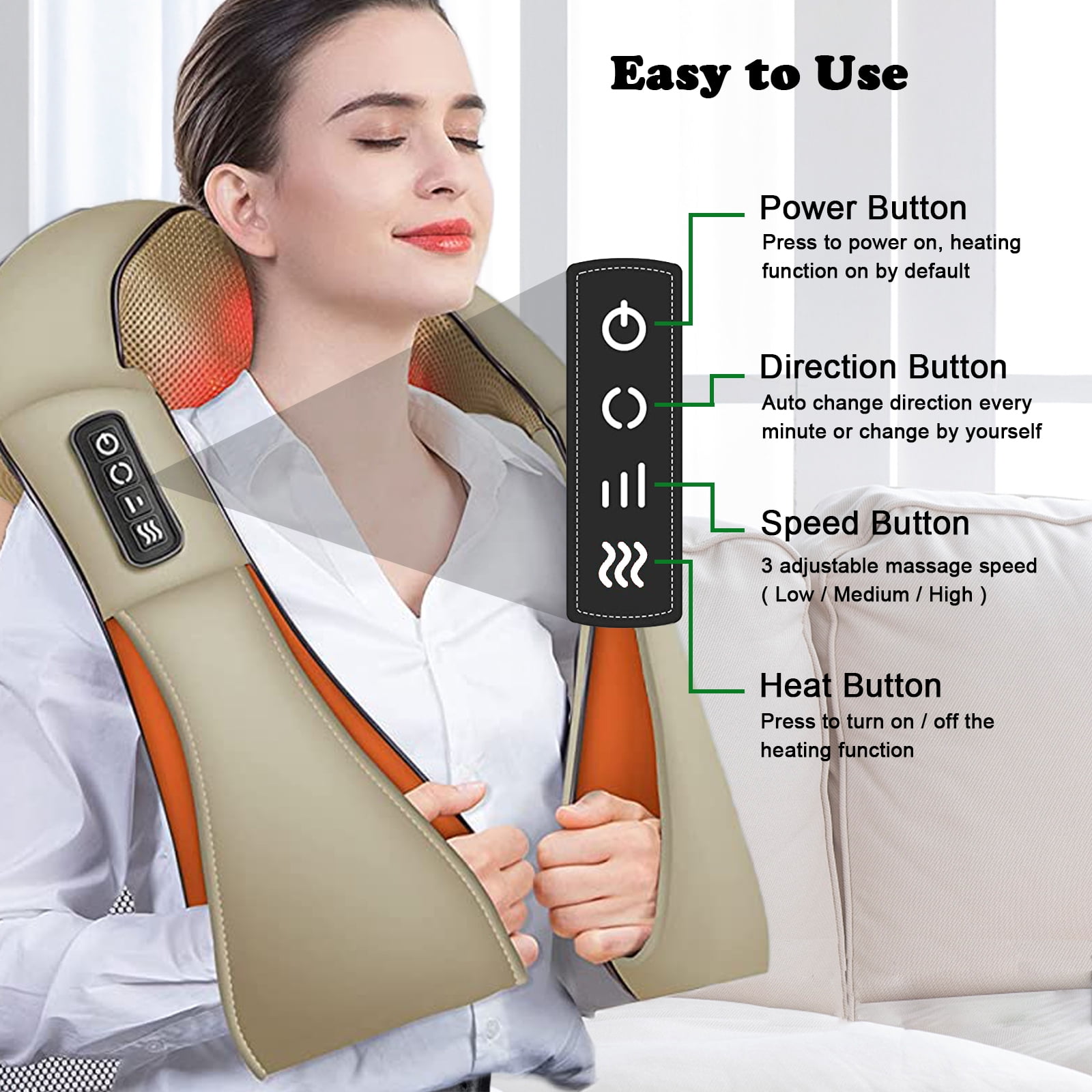 Papillon JH-018 Corded Electric Neck And Shoulder Shiatsu Massager With  Heat on eBid United States