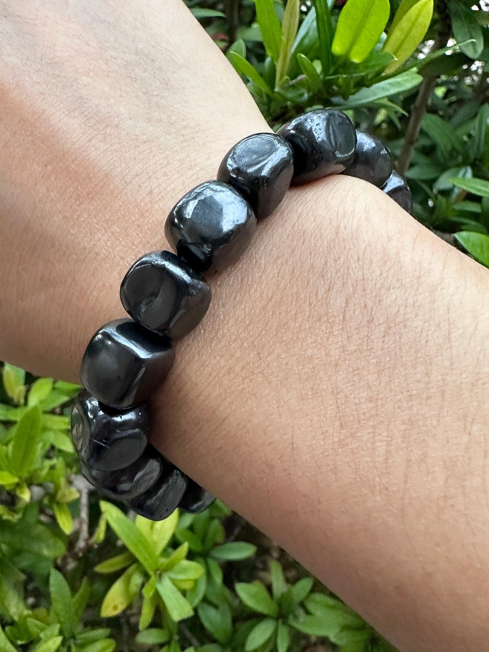 Shungite Crystal Nugget Bracelet, Wholesale Genuine Shungite Tumbled Gemstone Bracelet, Gift for Men & Women (5)