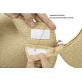 thumbnail image 5 of Simplicity Women's Wide Brim Roll-up Foldable Straw Sun Visor Hat (Ribbed_Beige), 5 of 6
