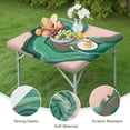thumbnail image 4 of Green Marble Gold Wave Pattern Square Fitted Tablecloth with Elastic Edge,Square Table Cover,Washable Elastic Table Cover for Home Kitchen Party Decor 36"x36", 4 of 6