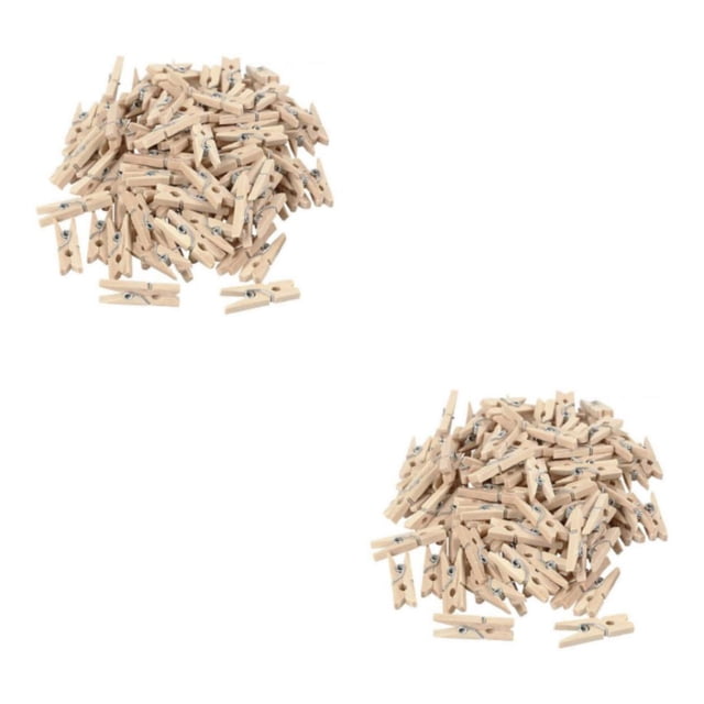 kurtrusly Fashionable Wooden Clothespins - Durable And Convenient To Clips For Photo And Decoration Multipurpose Wooden Clips 25mm(200) 2PCS