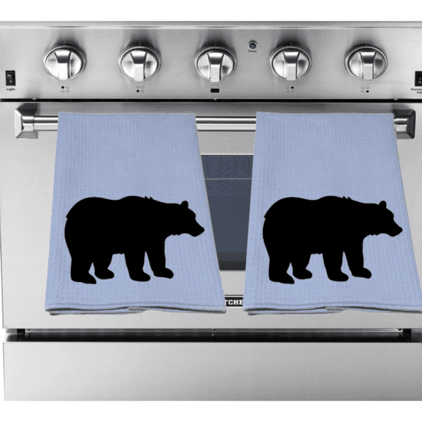 Versatility Kitchen Towel Set Black Bear Farmhouse Decor, 16x24 Inch