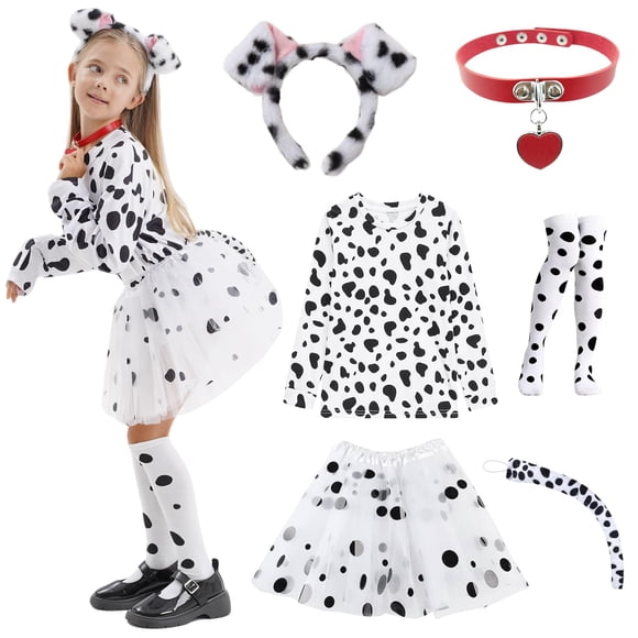Conjunto de camiseta de disfraz infantil 101 dálmatas COSPELEY talla pequeña
