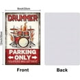 thumbnail image 2 of 1 pc "Drummer Parking Only Violators Will Get Beat" Funny Drum Metal Tin Sign 12x8in/30x20cm for Garage Garden Signs Art Plaque Poster Wall Decor for Home Kitchen Bar Club Coffee Shop, 2 of 7