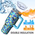 thumbnail image 6 of Camouflage 40oz Tumbler– Stainless Steel Insulated Tumbler with Handle and Straw, Large Capacity Travel Cup for Hot & Cold Drinks, 6 of 6