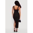 thumbnail image 3 of Women's Lace Trim Ribbed Knit Midi Dress with Side Slit, 3 of 3
