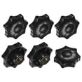 thumbnail image 1 of Uxcell 6-Pack 7 Pomos de Estrella, Rosca Hembra M10 60mm Cabeza de Siete Puntas Agujero Ciego Mangos de Sujeción [Negro], 1 of 6