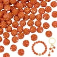thumbnail image 2 of PH PandaHall 100pcs 10mm Orange Rhinestones Beads Crystal Beads Pave Disco Ball Clay Beads Polymer Clay Rhinestone Beads Round Beads for Bracelet Necklace Earring Jewelry Making Fall Christmas, 2 of 4