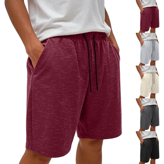Men's Casual Sporty Shorts Elastic Waist with Pockets Quick Dry Breathable Lightweight for Gym Workout Running Training Athletic Daily | Zenithor,Beige L