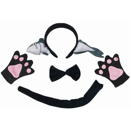 Petitebelle Cutie Fish Headband Bowtie Tail Glove 4pc Costume (Sardine 5-10 Years)