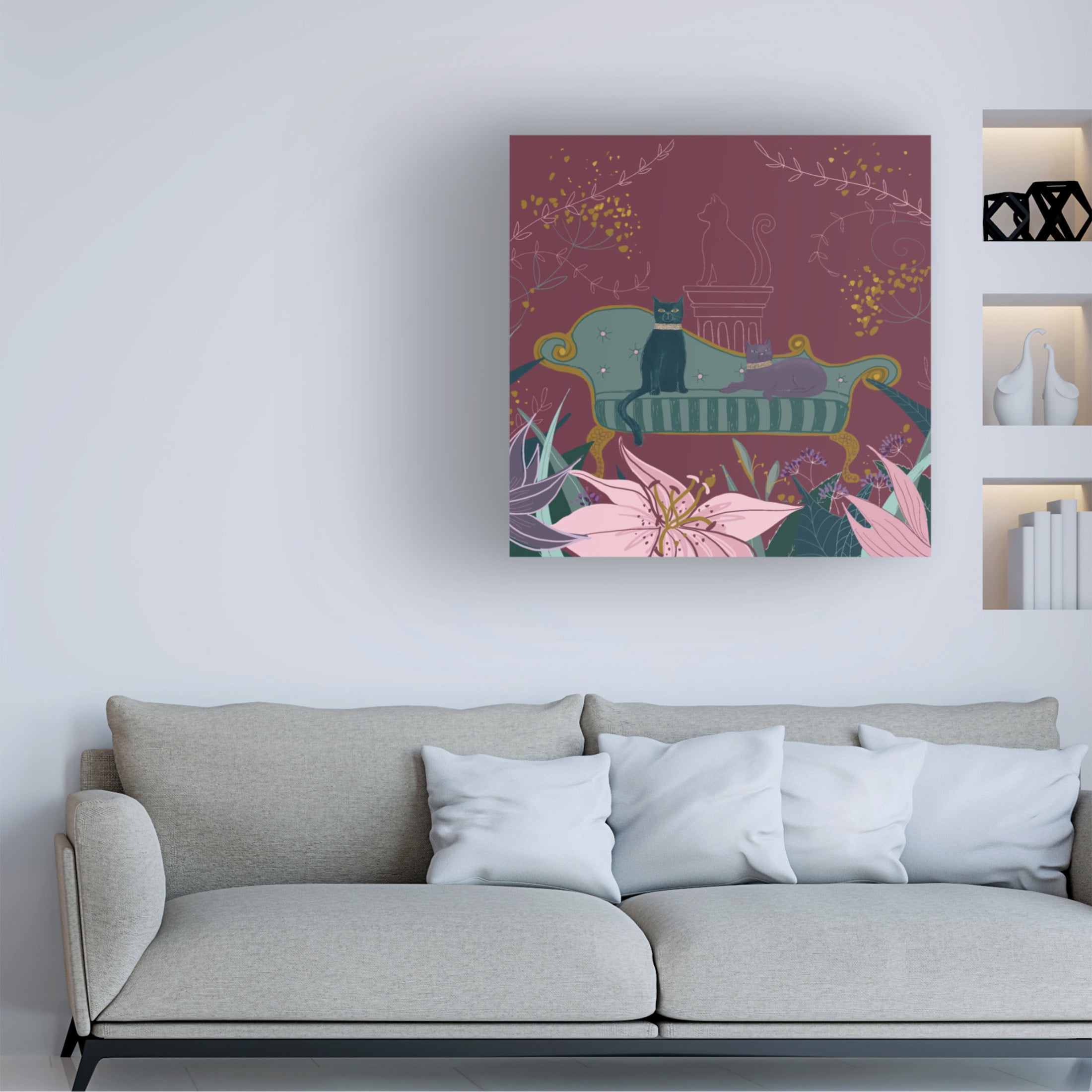 Canvas Wall Art - Christine Rotolo 'Palace Pets 2' Wall Art for Living Room, Bedroom, or Office Décor by Trademark Fine Art - 18 x 18 Inches