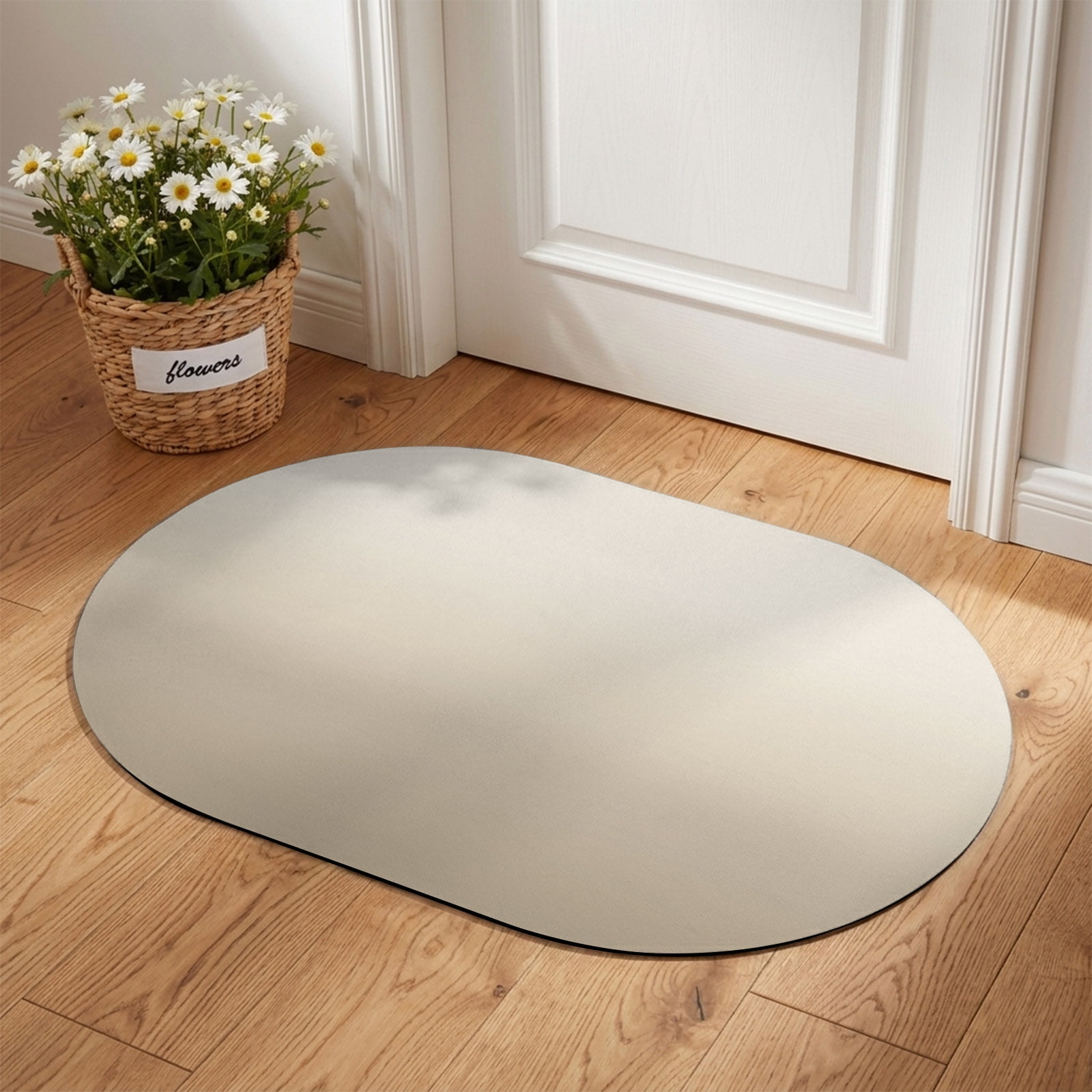 Front Door Mat Outside Entrance 18 x30 Beige Brown Ombre Absorbent Doormat Indoor Entrance with Non-Slip Backing Rubber Low-Profile Welcome Mat for Entryway Modern Abstract Art Gradient Aesthetics