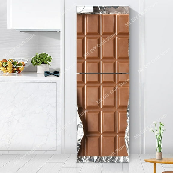 Warm Red Wine Glass Chocolate Fridge Decorative Stickers PVC Waterproof Coffee Refrigerator Door Wra