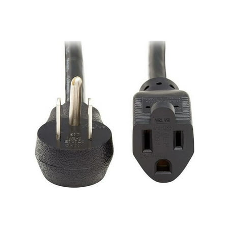 UPC: 0037332243874 | Tripp Lite P024-006-15D 6 ft. Extension Cord Right-Angle NEMA 5-15P to NEMA 5-15R – Heavy Duty 15A 120V 14 AWG Black