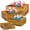 Rustic Brown, variant on Set of 4 Large Display Risers Size 11.8",10",7.8",6.3",Rustic Cupcake Stand Cake Stands Wooden Display Risers for Table Dessert Wedding( White)