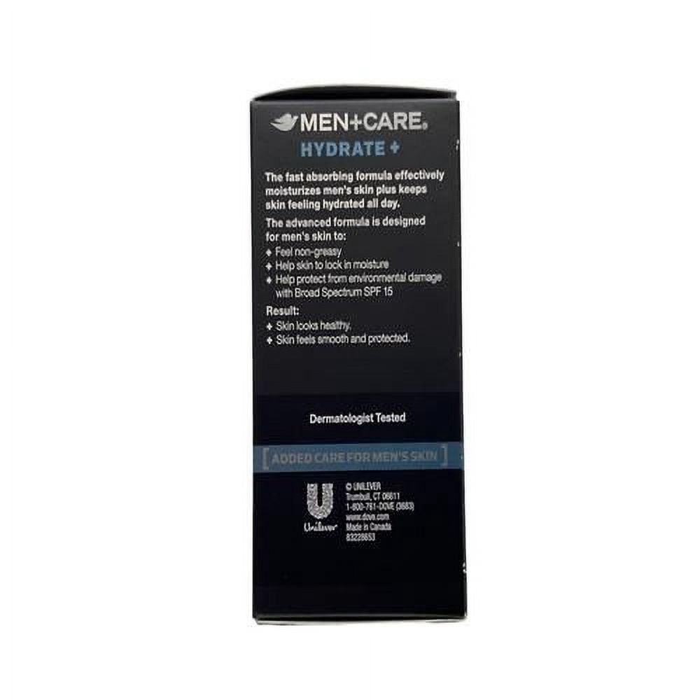Dove Men+Care Hydrate + Spf 15 Sunscreen Face Lotion - 1.69 Oz (Pack Of 3) Packaging May Vary