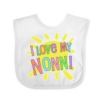 Inktastic I Love My Nonni Sun and Rainbow Letters Boys or Girls Baby Bib