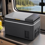 TABU 38QT(35L) Electric Cooler,12V Portable Car Refrigerator with Dual Zone,Independent Temperature Control,Black
