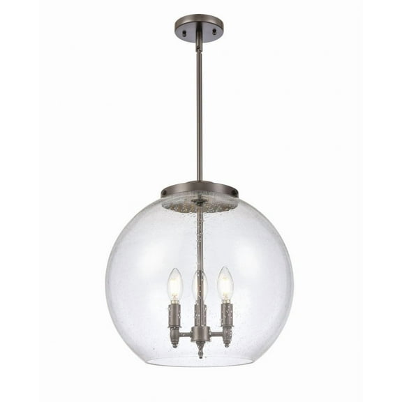 221-3S-OB-G124-16-Innovations Lighting-Athens - 3 Light Pendant In Industrial Style-16.38 Inches Tall and 15.75 Inches Wide-Oil Rubbed Bronze