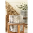 thumbnail image 3 of Kalalou Inc Set Of Three Woven Metal Planters With Wood Stands, 3 of 12