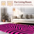 thumbnail image 2 of ODIKA 4'x6' Machine Washable Non-Slip Area Rug, Contemporary Vibrant Interlocking Striped Animal Motif Geometric Pink High Traffic Rug, Pink, 288337, 2 of 7