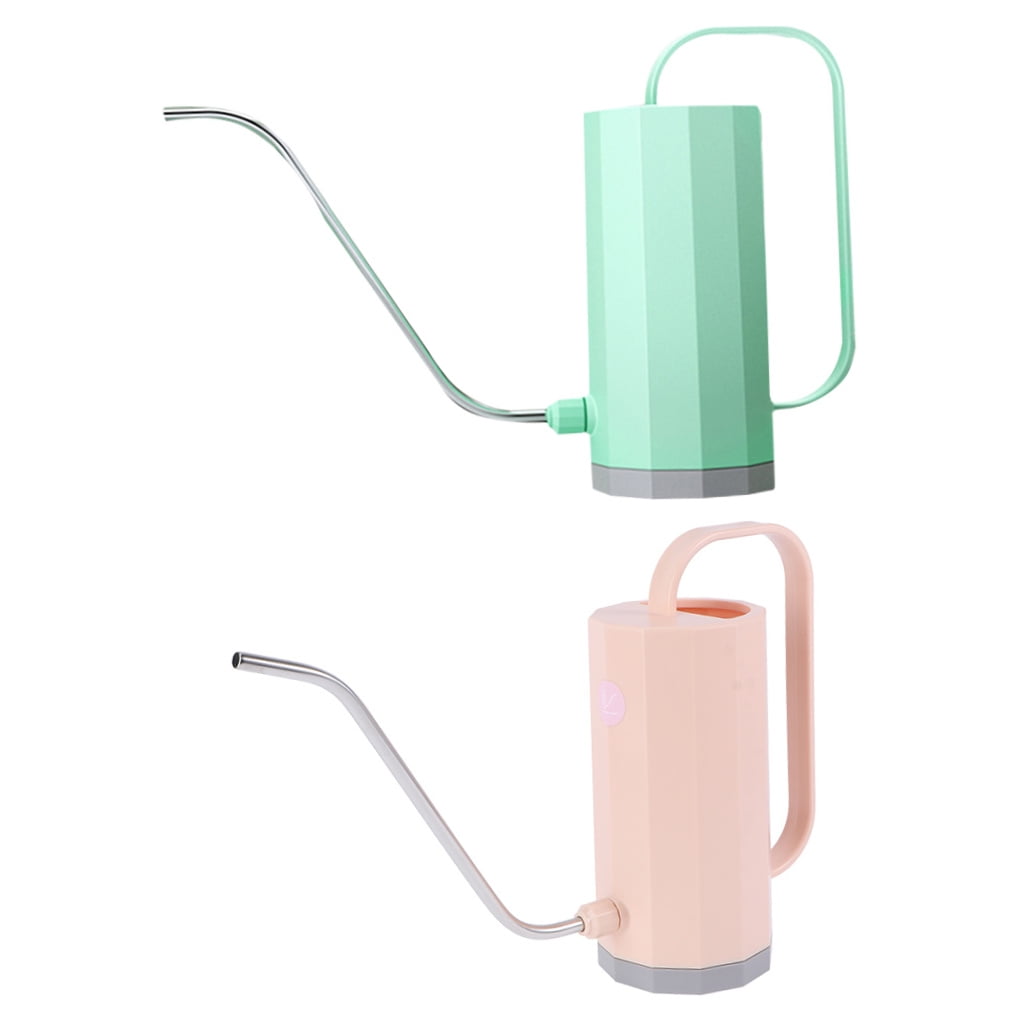 SEWCHICS Small Watering Can for Indoor Plants Plastic Mint Green 2Pcs with Flow Control