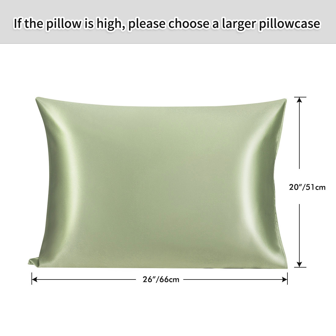 Unique Bargains Mulberry Silk Pillowcase 25 Momme 1Pc Olive Green Queen