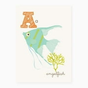 sea urchin studio - a is for angelfish - abc alphabet wall art for kids