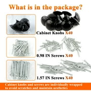 Fabulas 40 Pack Cabinet knobs, Black Kitchen Cabinet Knobs 1-3/16 Handles Knobs for Dresser Drawers-Kitchen Cabinet Hardware with Screws