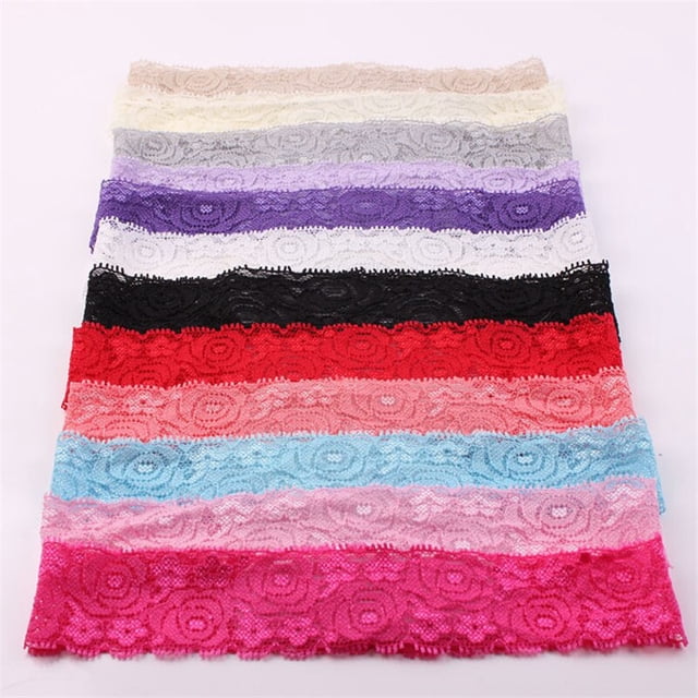 5 Pcs/Lot Newborn 40mm Elastic Lace Headband Girls Kids DIY Hair Band Accessories Handmade DIY ToolsGray He Qiyong unisex
