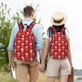 thumbnail image 4 of Vsdgher cute Christmas Moose Print Canvas Backpack Travel Rucksack Unisex Knapsack 15.7/17.7Inch Laptop Backpack for Work,College-Small, 4 of 5