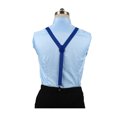 thumbnail image 5 of INSPIRE CHIC Unisex Y Shape Elastic Shoulder Strap Adjustable Bow Tie Suspender Set Sapphire+Dark Blue+Grey Height below 5.3 feet, 5 of 7