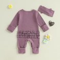 thumbnail image 2 of Beilxfa Baby Girl Newborn Clothes Western Outfit "DADDY'S GIRL" Letter Print Long Sleeve Romper Jumpsuit Infant Fall Winter 2PCS Outfits 0-6M, 2 of 8