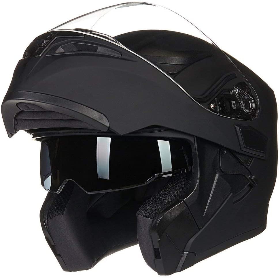 ECE Approved Flip Up Front Helmets DYOYO Bluetooth Modular Motorbike Motorcycle Helmets Built-in Mp3 FM Radio Integrated for Adult 55-64CM Dual Anti-fog Visors Full Face Helmet 