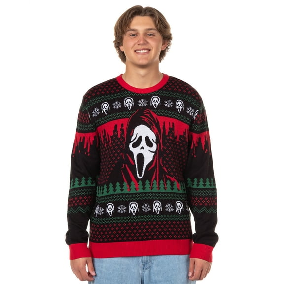 Ghost Face Adult Ugly Christmas Sweater Ghostface Knit Holiday Pullover